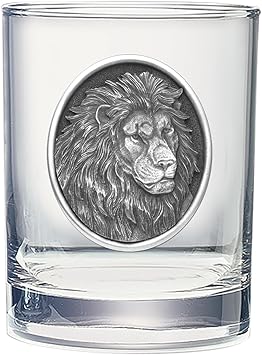 Heritage Pewter Lions Double Old Fashion Glass