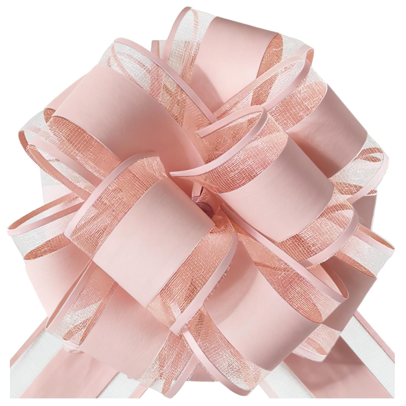 HHXUUAN Large Gift Wrap Macaron Water Pink Pull Bows with Clear Instructions.6pcs 6 InchDurable Organza Ribbon Bow for Hampers, Baskets, Wedding, Birthday & Present Decorations