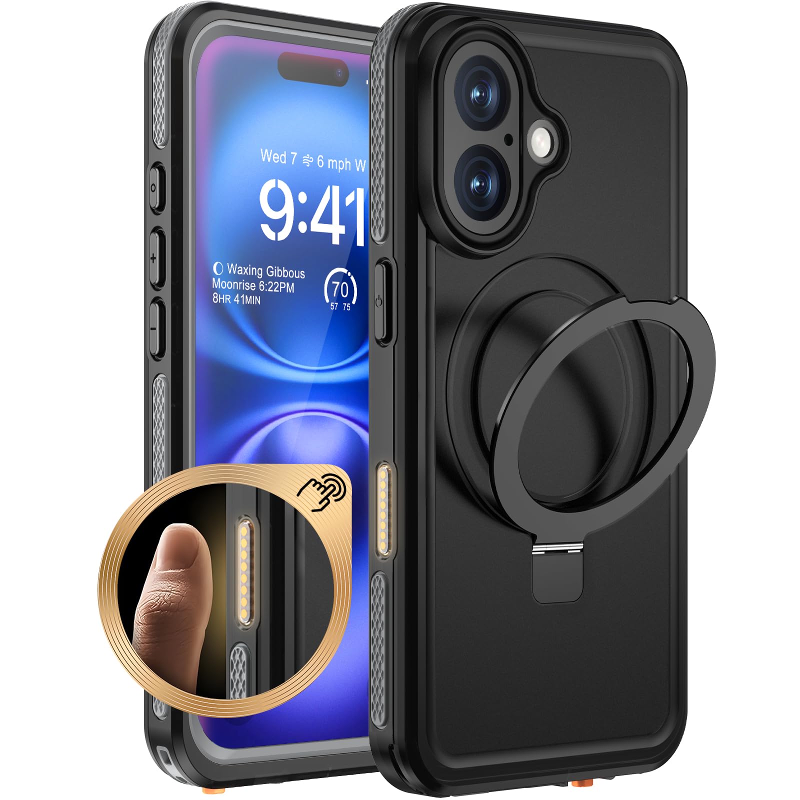 Funda acuática iPhone 16 para deportes extremos y aventura con imán Beeasy 8