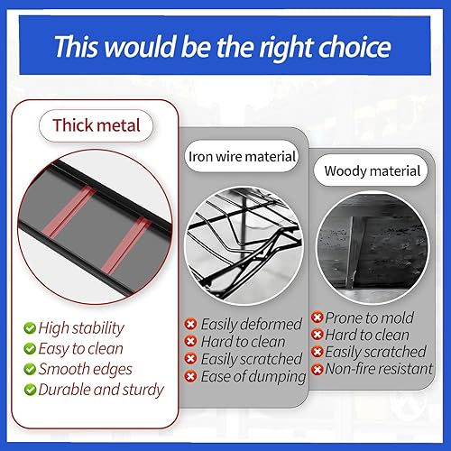 Miniatura 7 de Estantería de metal para garaje de 72 pulgadas de alto, estantes de almacenamiento ajustables de 5 niveles resistentes, estante de metal de 3000