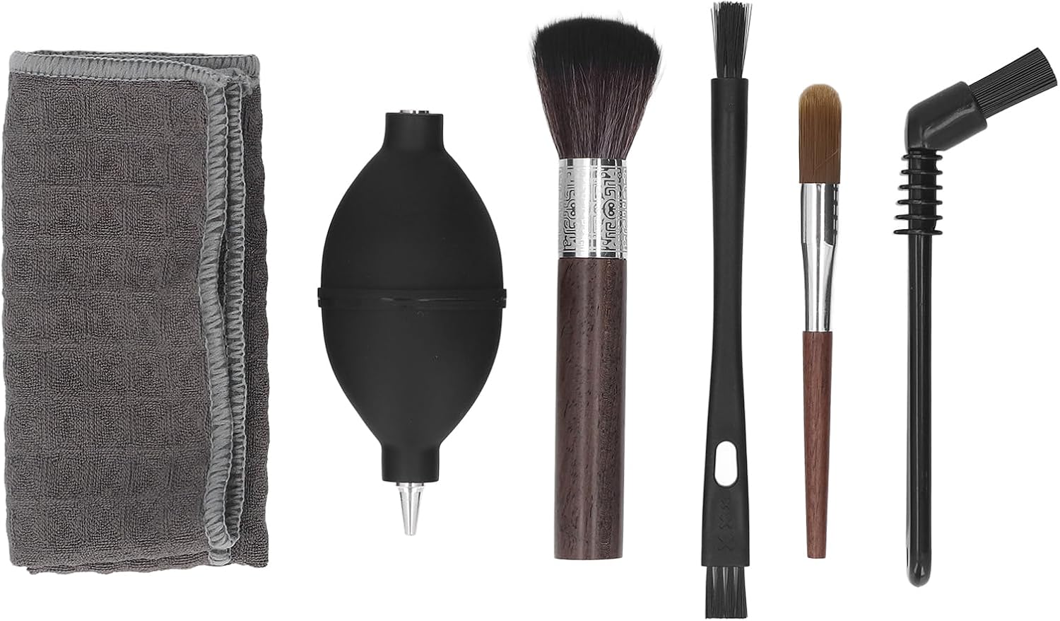 Niiyen 6pcs Coffee Machine Brush Set, Wooden Nylon Brushes, Towel Coffee Maker Cleaning Brush Kit, for Coffee Grinder