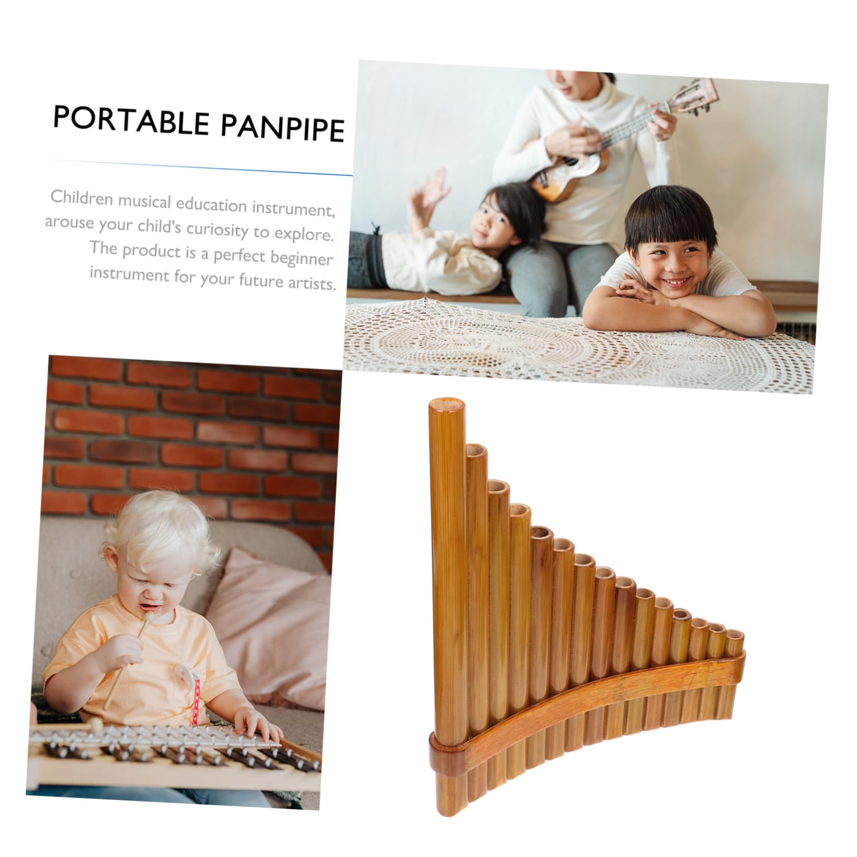 BESTonZON Flauto Di Pan Di Bambù 15 Canne in G, Strumento Musicale Didattico Portatile Per Principianti e Professionisti, Design Ergonomico Per Mano Destra, Adatto a Esibizioni e Pratica Scolastica