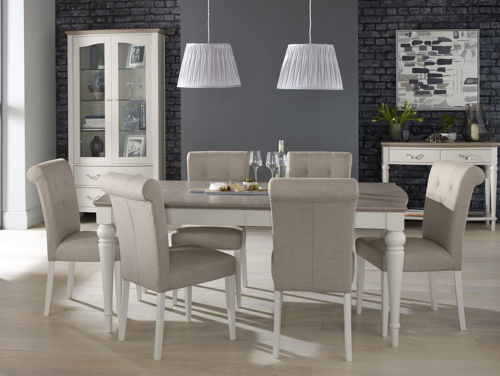 Coastlink Manhattan Rectangular Extension Dining Table Set for 6 (6, Parson Chairs)