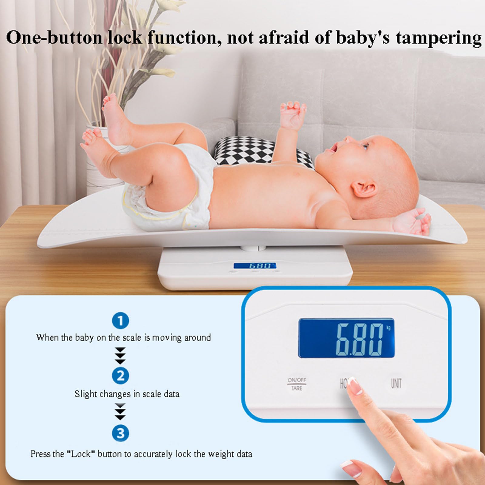 Bilancia per la misurazione del peso sano del bambino Bilancia elettronica a doppio uso per madre e bambino staccabile da 60 cm