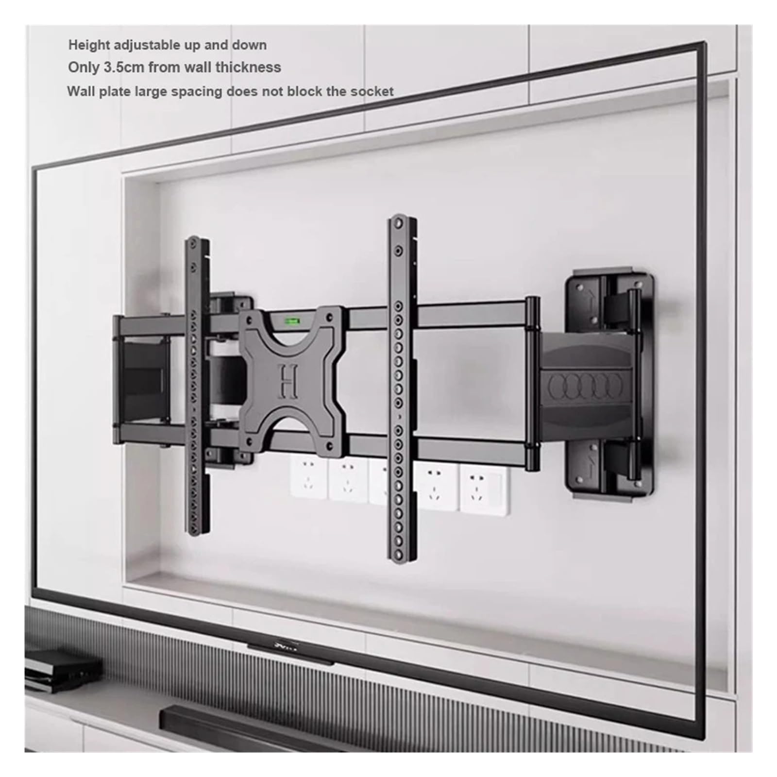 Adatto for La Maggior Parte Dei Supporti A Parete for TV Da 55-120 Pollici, Con Doppi Bracci Regolabili, Ruotabile E Inclinabile, Supporta Fino A 154 Libbre, 600x900 Mm(32-75 inch)