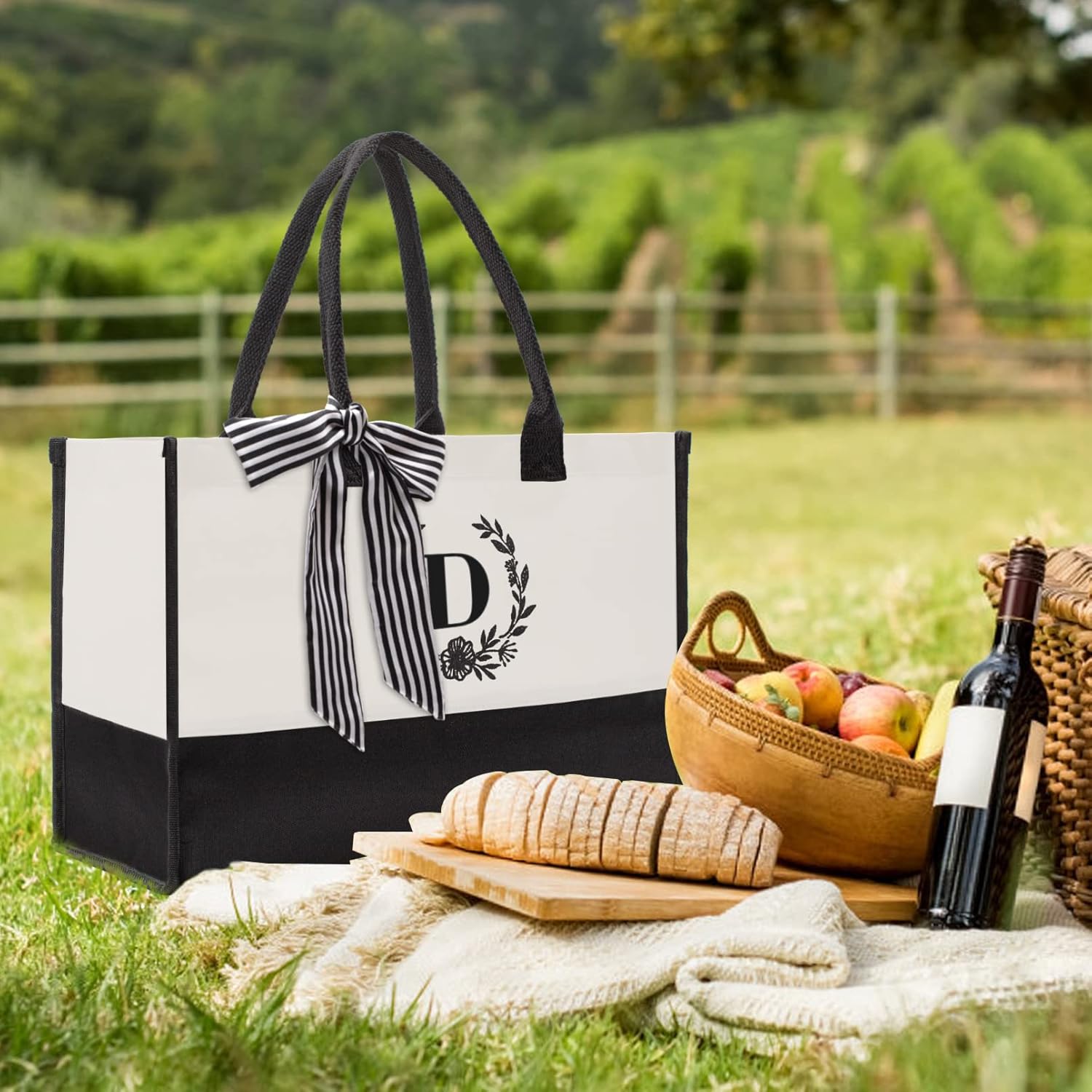 Wansimoo Canvas Tote Bag,Canvas Beach Bag,Tote Bag - Image 2