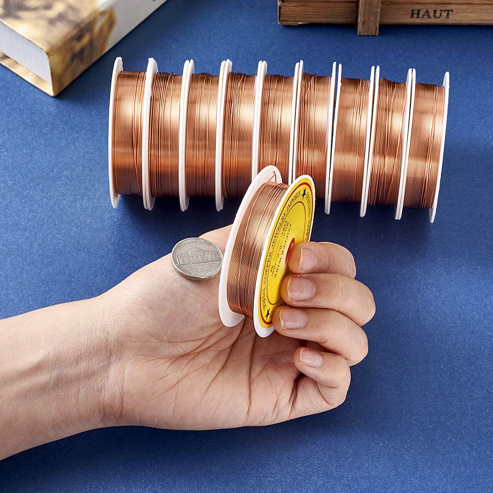 Airssory Goldfarbener Kupferdraht 0,5 Mm – 45 M Rolle, Weich & Biegsam, Für Schmuck, Basteln & Blumenarrangements