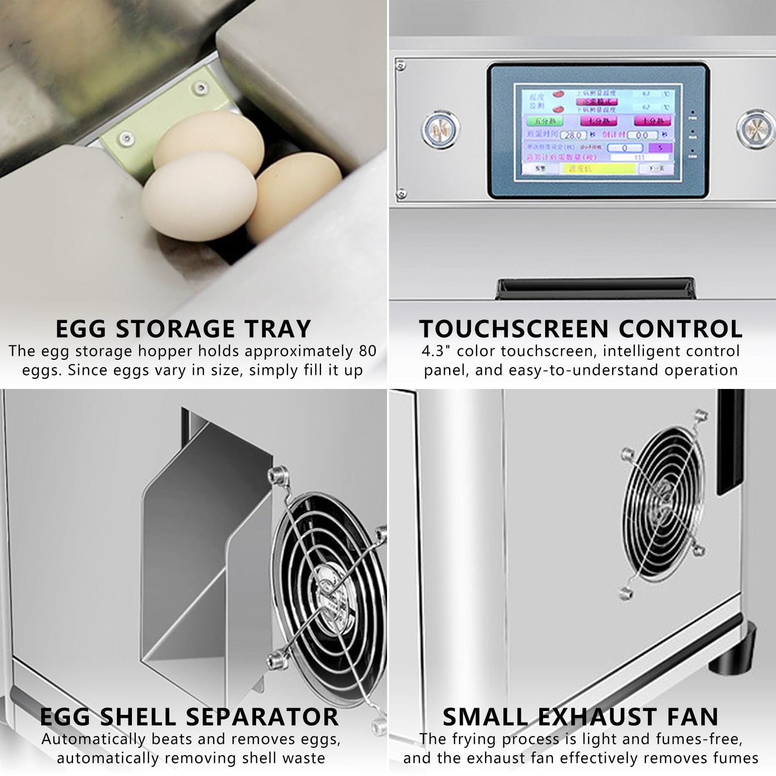 120 Pieces/h Automatic Fried Egg Cooking Machine - 80 Eggs Large Capacity,Simple Meeting Demand During Peak Hours 6
