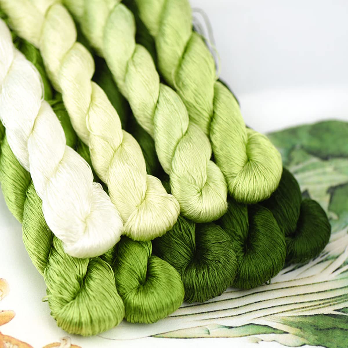 MINGGUXIUYI Natural 100% Silk Thread, Handmade Embroidery Thread, Silk Embroidery Thread 990 Metres, 9 Colors (107) - Image 3