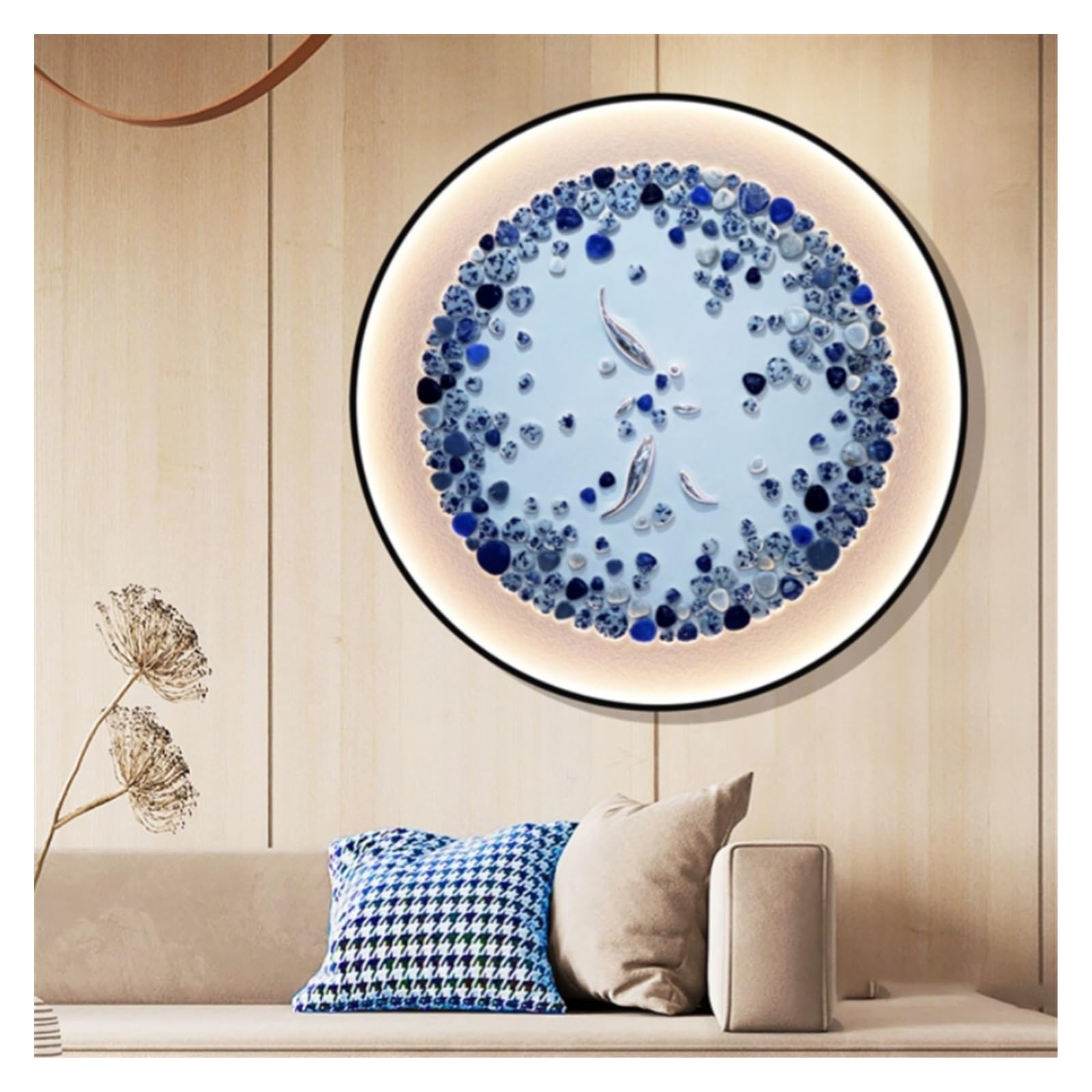 Luci da parete , Luci da parete a LED rotonde 3D di lusso Corridoio Casa Soggiorno Camera letto Lustro Appeso Pittura Illuminazione Lampada murale Decorazioni for la casa(Gold,NO DIMM WARM_A_DIAMETER)