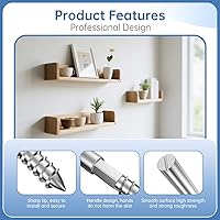 Vista 4 de Soporte invisible para estante flotante (4 piezas) - Soportes ocultos plateados para estantes flotantes de madera - Soportes ciegos para estantes