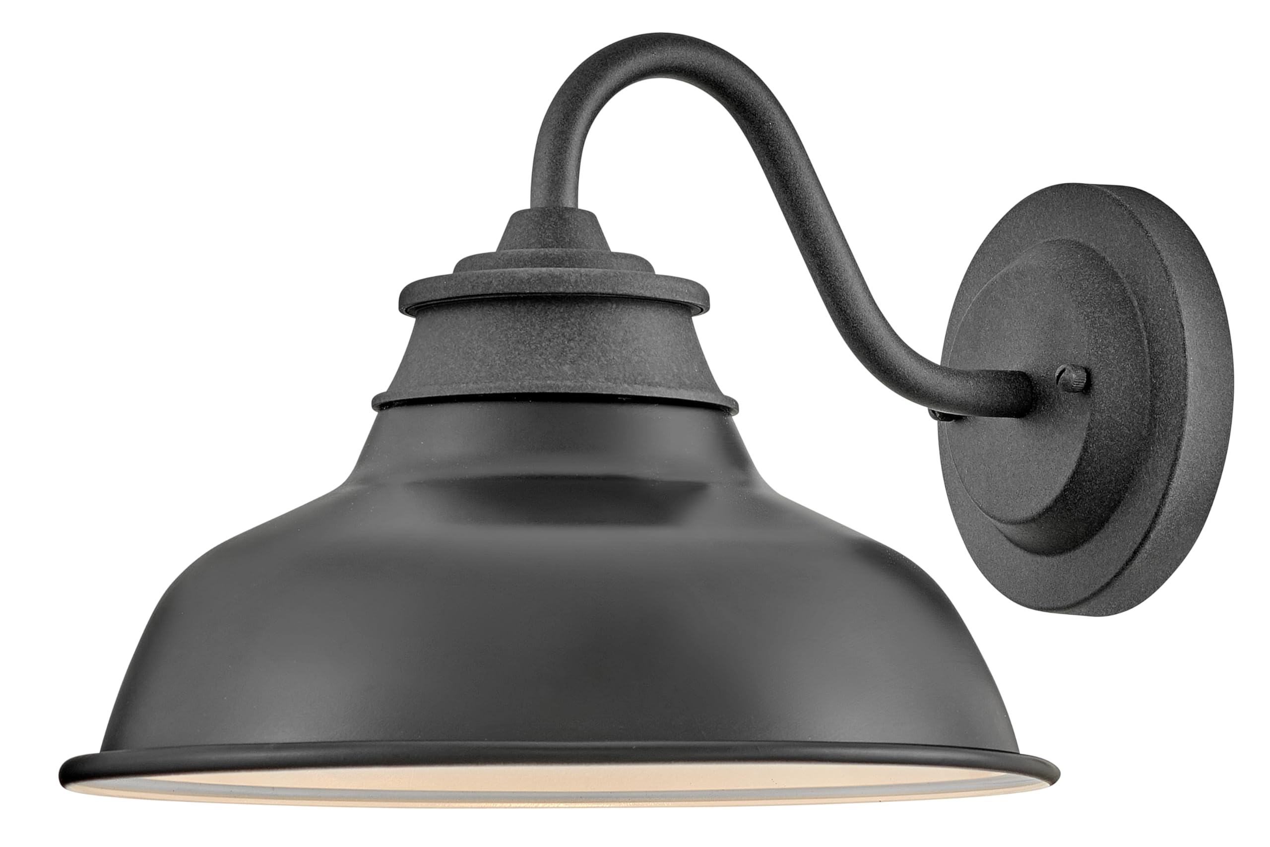 Hinkley Wallace Small Gooseneck Barn Light - Aluminum, Industrial Wearhouse Style, Dark Sky Rated - Aged Zinc Finish
