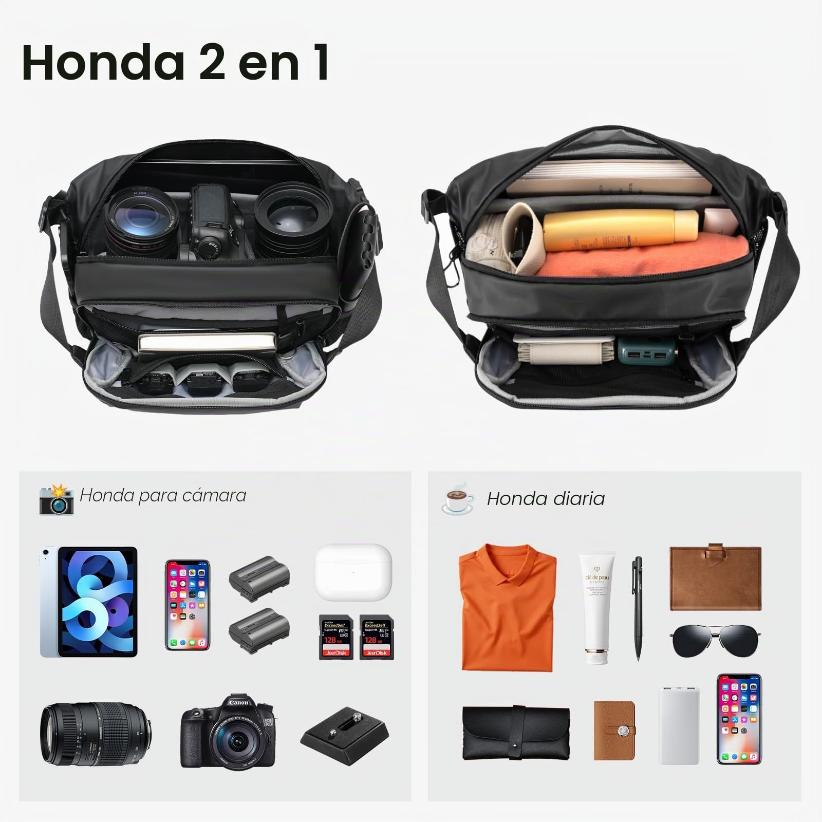 TARION Bolsa de Mensajero para cámara réflex Digital, pequeña Bolsa de Hombro para cámara réflex Digital, Bolsa de Mensajero, Bolsa Cruzada para cámaras réflex y compactas para fotografía de Calle