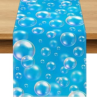 Bubble Table Runner Under The Sea Mermaid Theme Birthday Party Decoration Underwater Dining Room Home Kitchen Table Decor