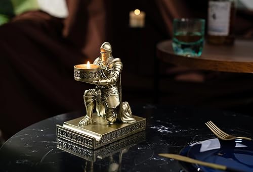 Miniatura 9 de HDMbigmi King's Guard - Portavelas de resina para postura de té, soporte para teléfono móvil Warrior, soporte para bolígrafo, portavelas para