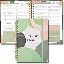 To Do Planer & Daily Planner A5: Tagesplaner undatiert - Notizbuch mit To Do Liste Spiral 120 Seiten/60 Blatt148x210mm mit Hard Cover fur Zuhause, Organizer, Schule & Buro