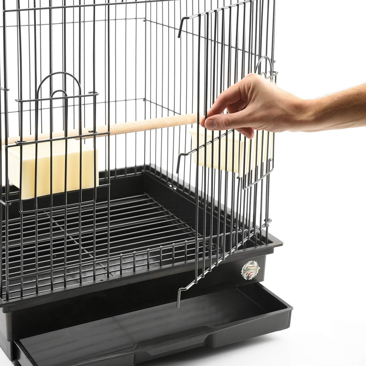 Montana Cages | Transportkäfig EOS ca. 44 x 44 x 68 cm Antik für Großsittiche & Papageien, Vogelkäfig für den Transport