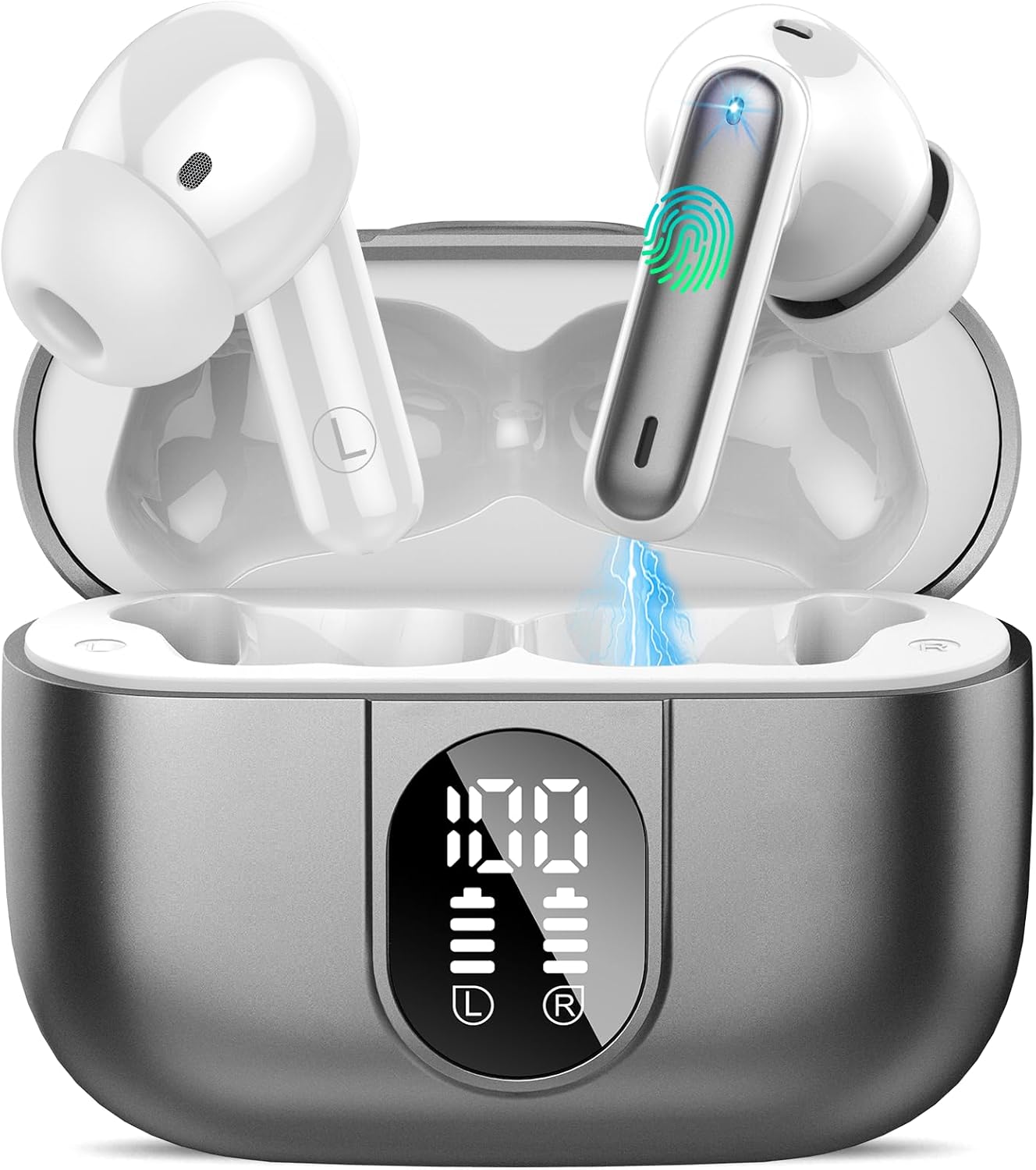 Csasan Ai Translation Earbuds Real Time, Translator Earbuds with 6 Translation Modes/164 Languages,No Subscription Required Translatior Headphones,48H Audifonos Traductores Inglés Español, Iron Gray