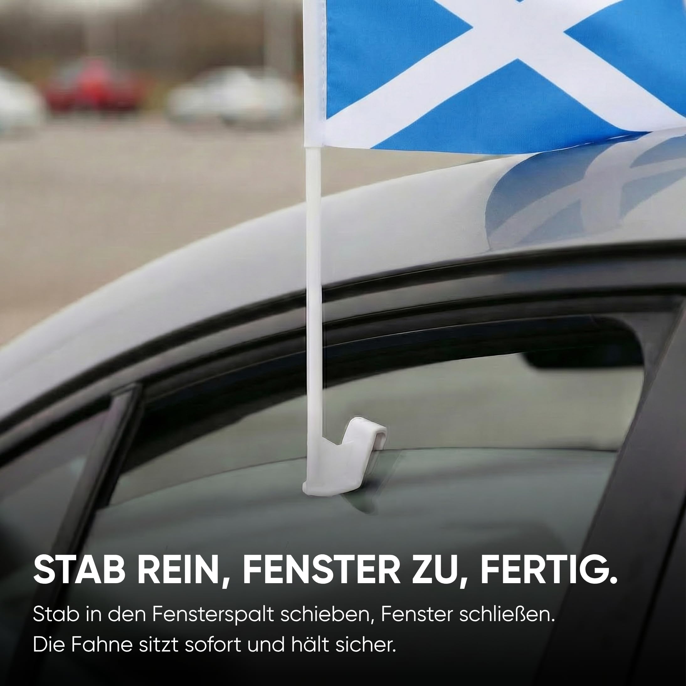 2er Set Auto Fahne Schottland - Autofahnen Schottische Flagge 30 x 45 cm, Fußball Fanartikel, WM & EM, Länderflagge Schottland
