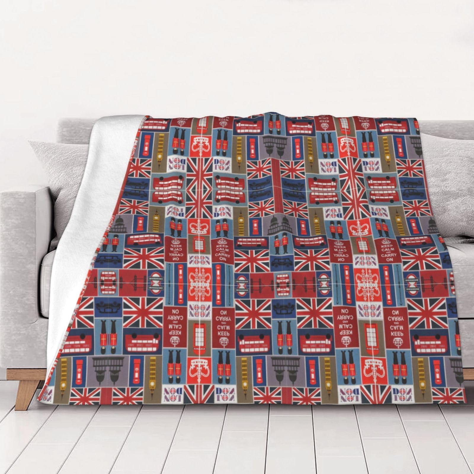 Couverture flanelle Angleterre pour voyager confortablement en voiture et camping