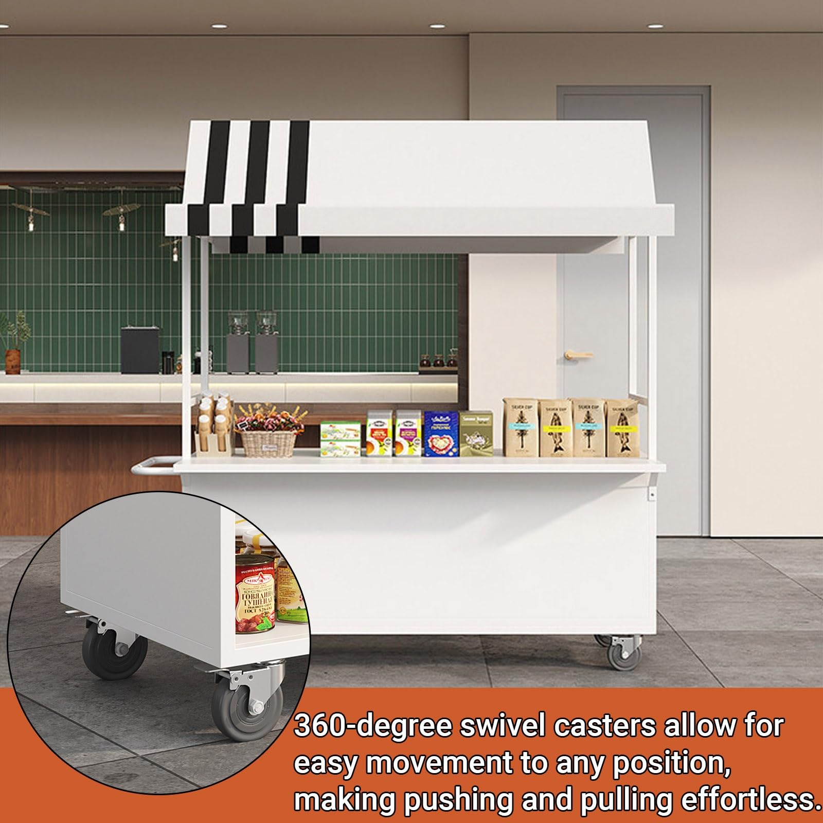 Carrello distributore portatile, stand esterno multiuso per mercati notturni, snack e promozioni, perfetto per vendite ed eventi alimentari, facile da installare e utilizzare