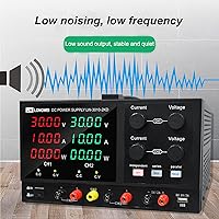 Vista 3 de Fuente de alimentación de CC variable, 4 canales 30 V 10 A 2 x 300 W ajustable conmutación regulada DC fuente de alimentación con pantalla