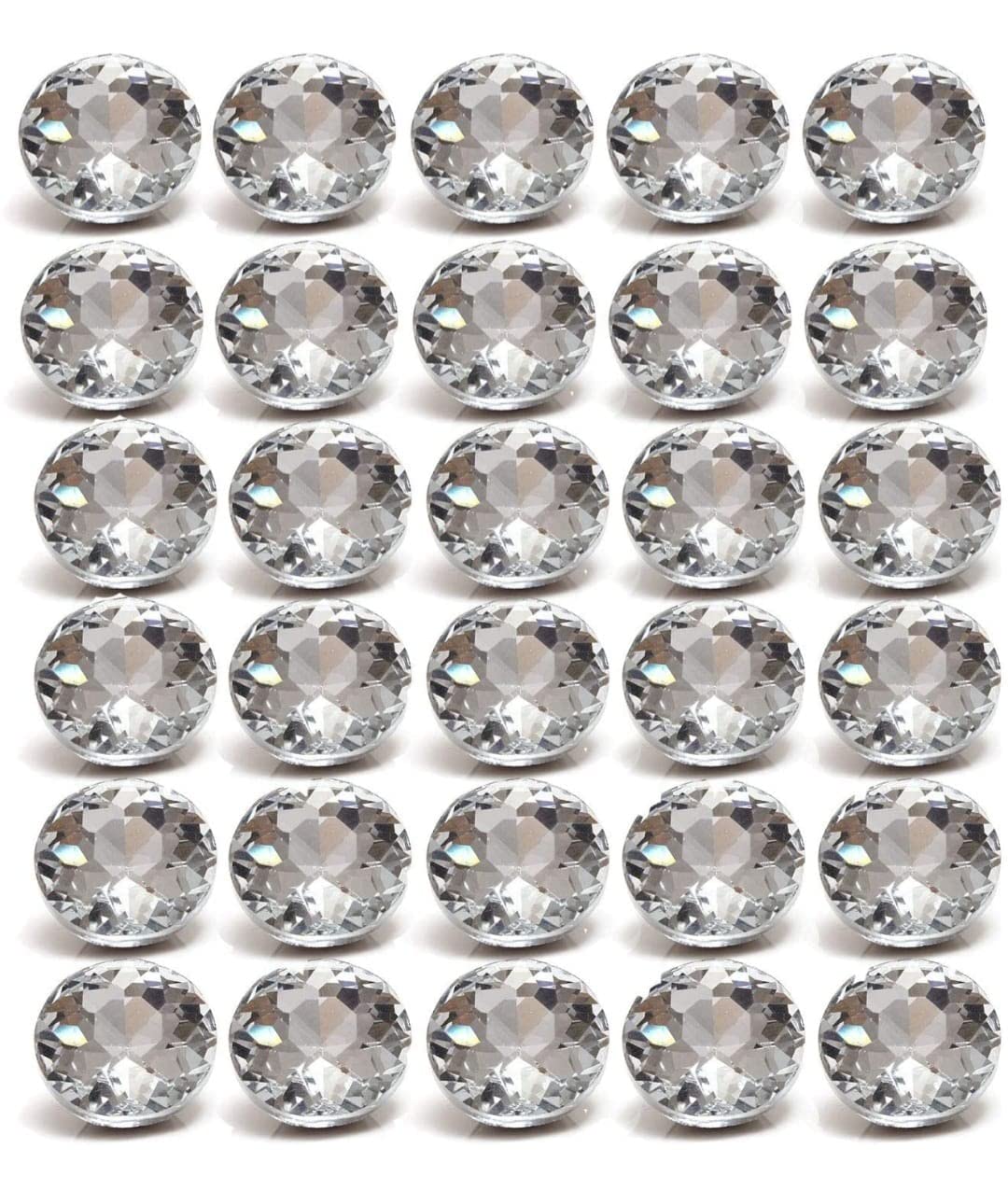 Aakash Decor Crystal Upholstery Buttons 20 mm Clear - Imitate Diamond for DIY Sewing, Sofa, Bed Headboard, Crafts, Decorations (50 Pieces)