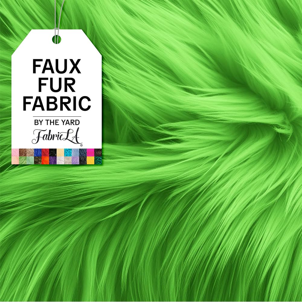 Faux Fur Fabric Lime