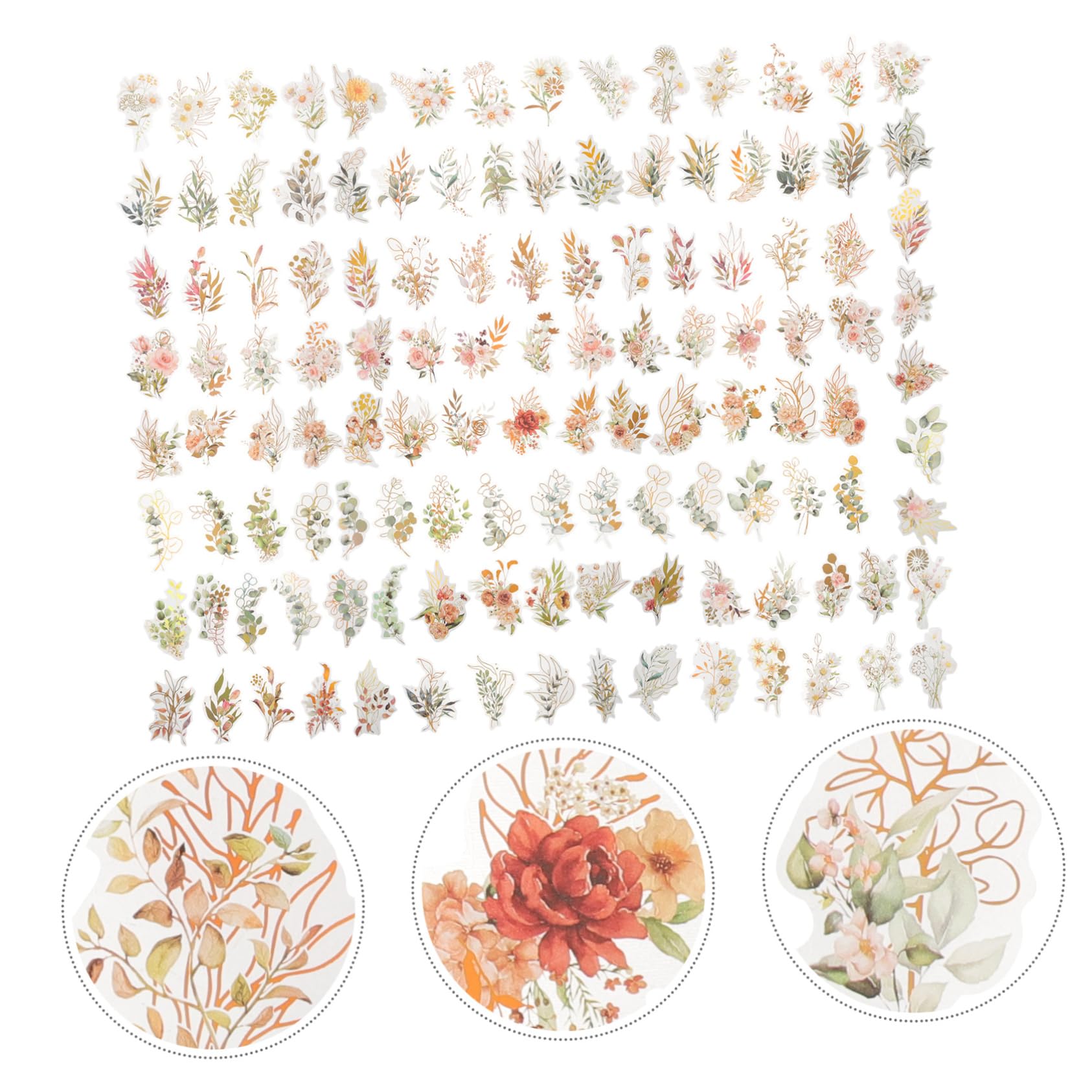 jojofuny 3 Series Pegatinas De Plantas Holográficas Scrapbooking Decoración De Álbumes Y Manualidades Accesorios Planificadores Y Diarios 240 Piezas X 3