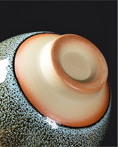 Miniatura 8 de Juego de 6 té chino de cerámica Kung Fu, taza de té japonesa, taza de sake, taza de té de cerámica, juego de té de cerámica (marrón oscuro)