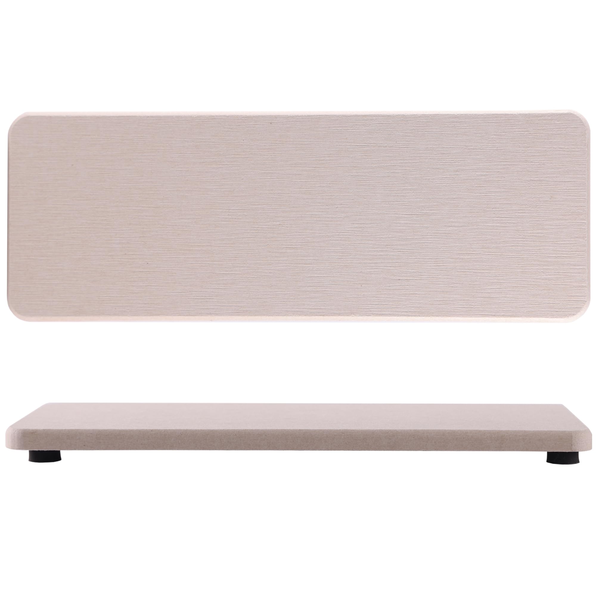 2 Pcs Water Absorbing Stone Trays, Kitchen/Bathroom Sink Soap Dish, Diatomite Tray Used for Hand Soap & Cosmetic Bottles in The Modern Home, 3.15" W x 8.7" L, Light Gray