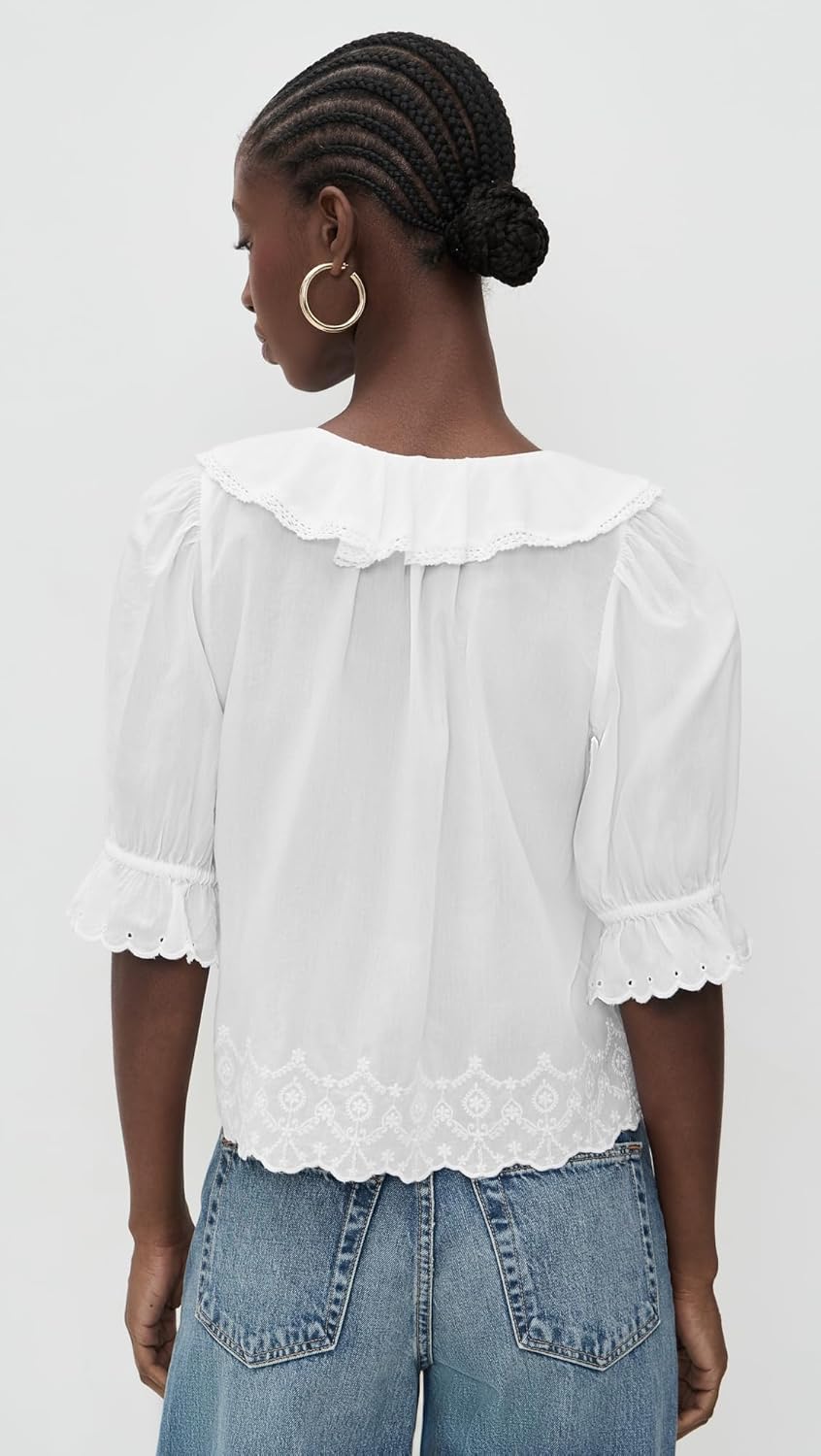 Madewell Women's Ruffled Puff Sleeve Top - Image 4