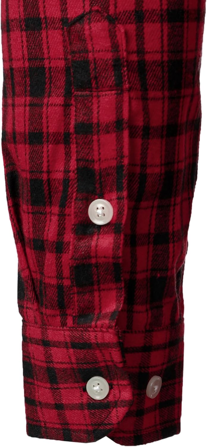 LucMatton Men's Flannel Shirt Casual Regular Fit Long Sleeve Button Down Plaid Shirt with Pocket - Image 2