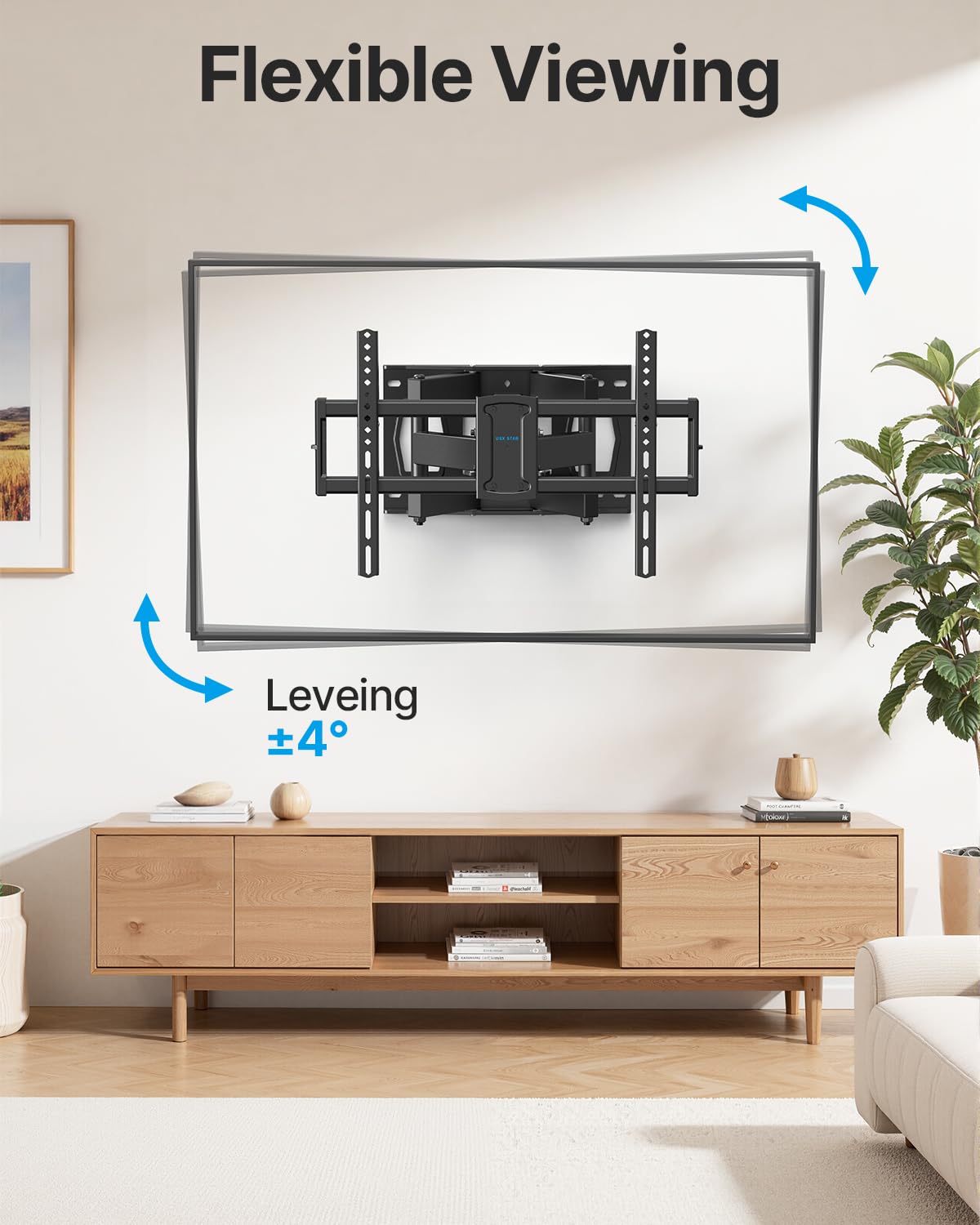 USX STAR Soporte de pared para TV de movimiento completo para televisores