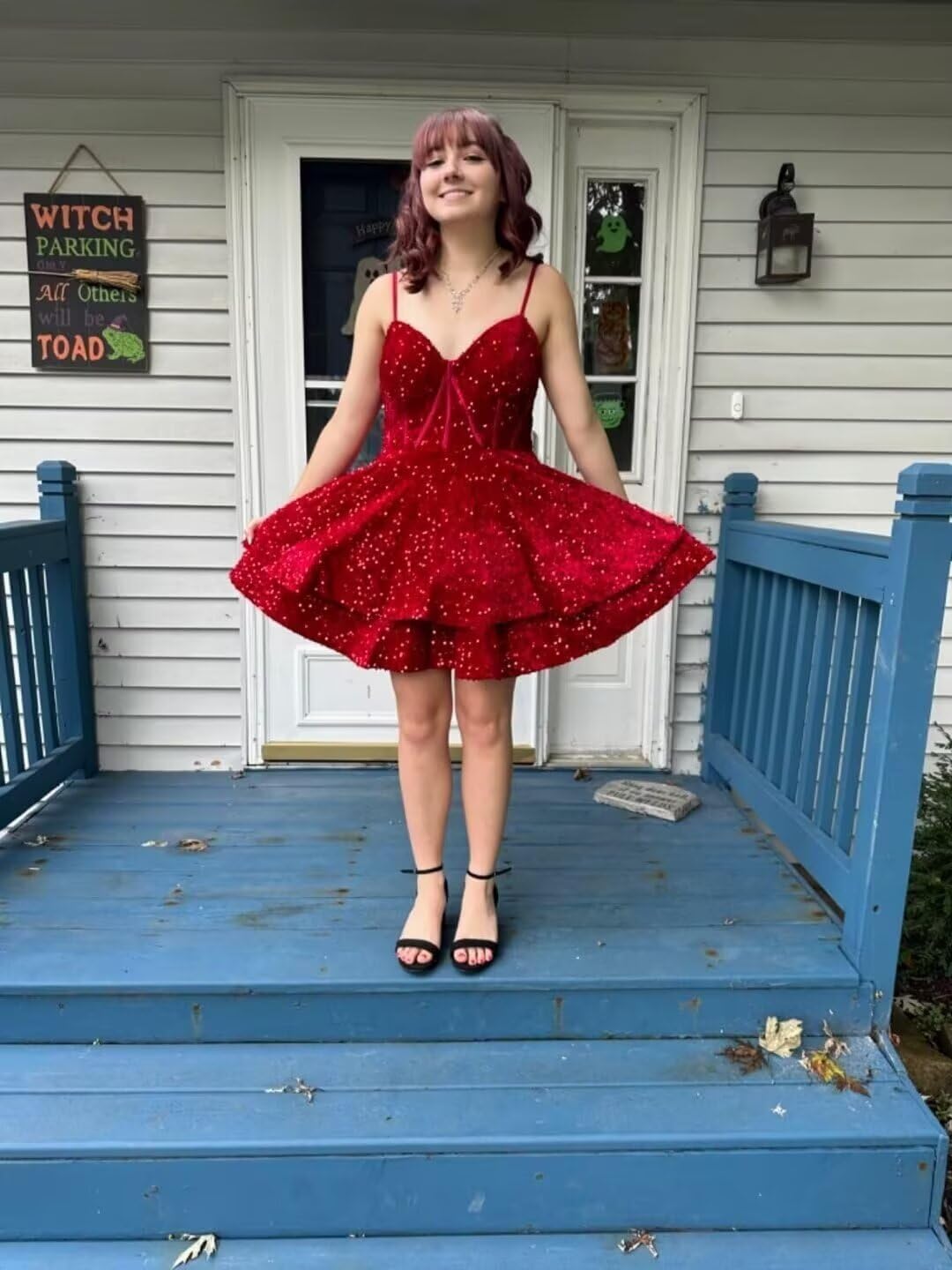 Sequin Homecoming Dresses for Teens Spaghetti Straps Sparkly Short A line Prom Dresses Cocktail Party Gowns