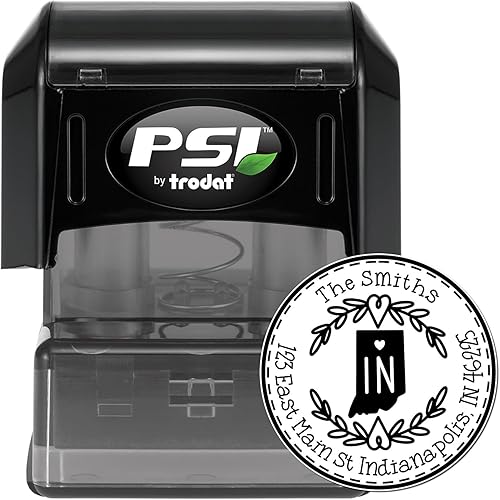 Miniatura 630 de Round State Love - Sello de dirección de devolución para Texas, uso con almohadilla de sello, mango de madera, sello de dirección de Texas