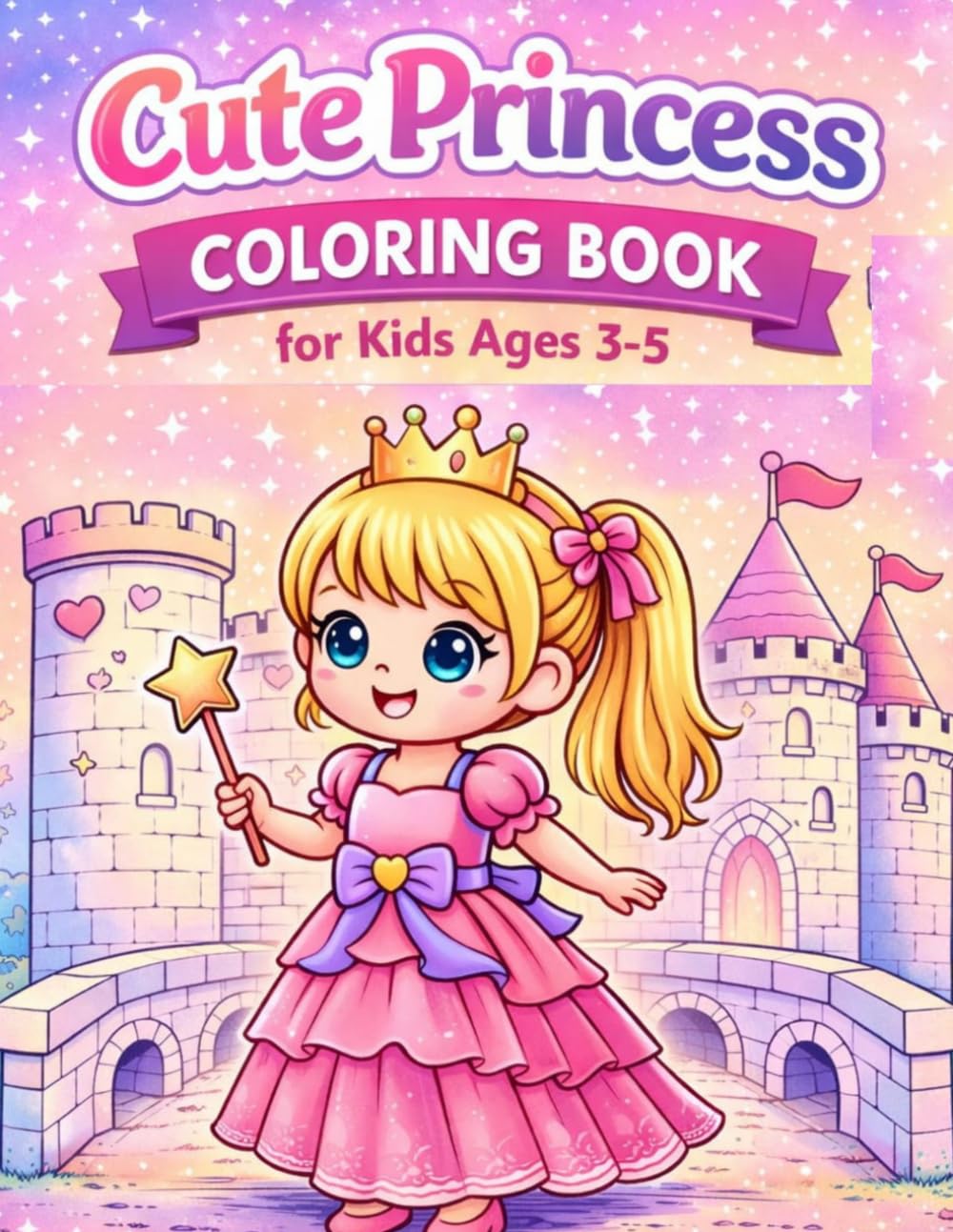 Cute Princess Coloring Book for Kids Ages 3-5: Fun, Simple and Magical Coloring Pages with Big Bold Designs for Toddlers and Preschoolers (Cute Princess Coloring Adventures)