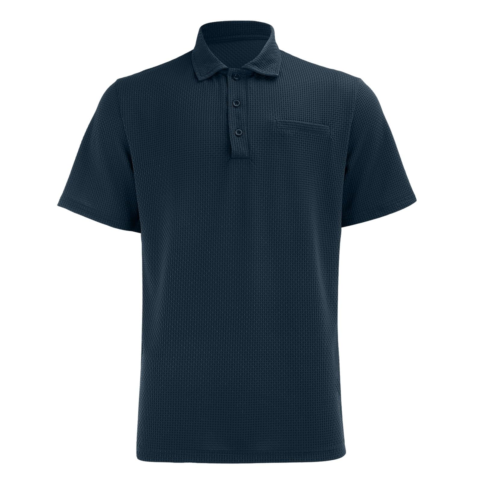 Polo Breeze para Hombre con Ajuste para Barriga Cervecera, Elástica y Secado Rápido, Cuello Texturizado Manga Corta para Golf y Casual, Ultra Cómoda Sedosa Transpirable