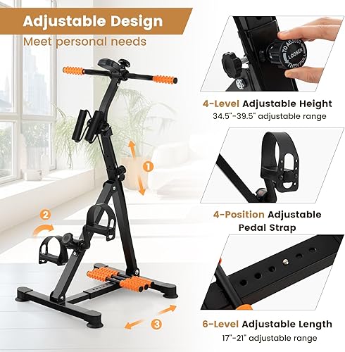 Miniatura 4 de Bicicleta ejercitadora de pedal para personas mayores, mano, brazo, pierna, rodilla, terapia física, bicicleta de ejercicio con monitor, equipo de