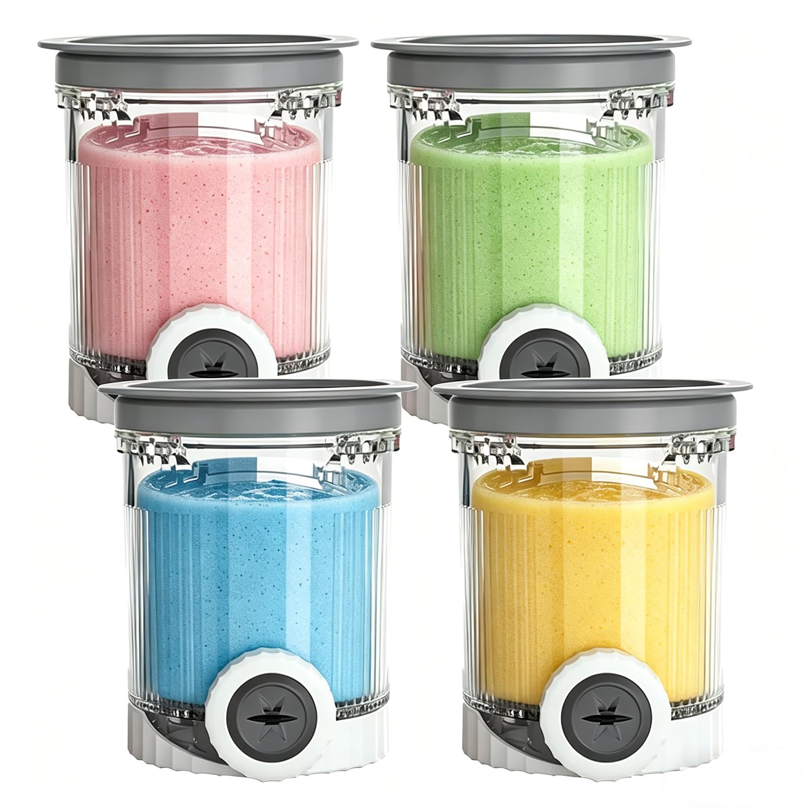 Ensemble de 4 récipients compatibles avec la machine à glace Swirl CREAMi, 480 ml, pour les modèles NC700 et NC701EU. Sans BPA, compatibles lave-vaisselle