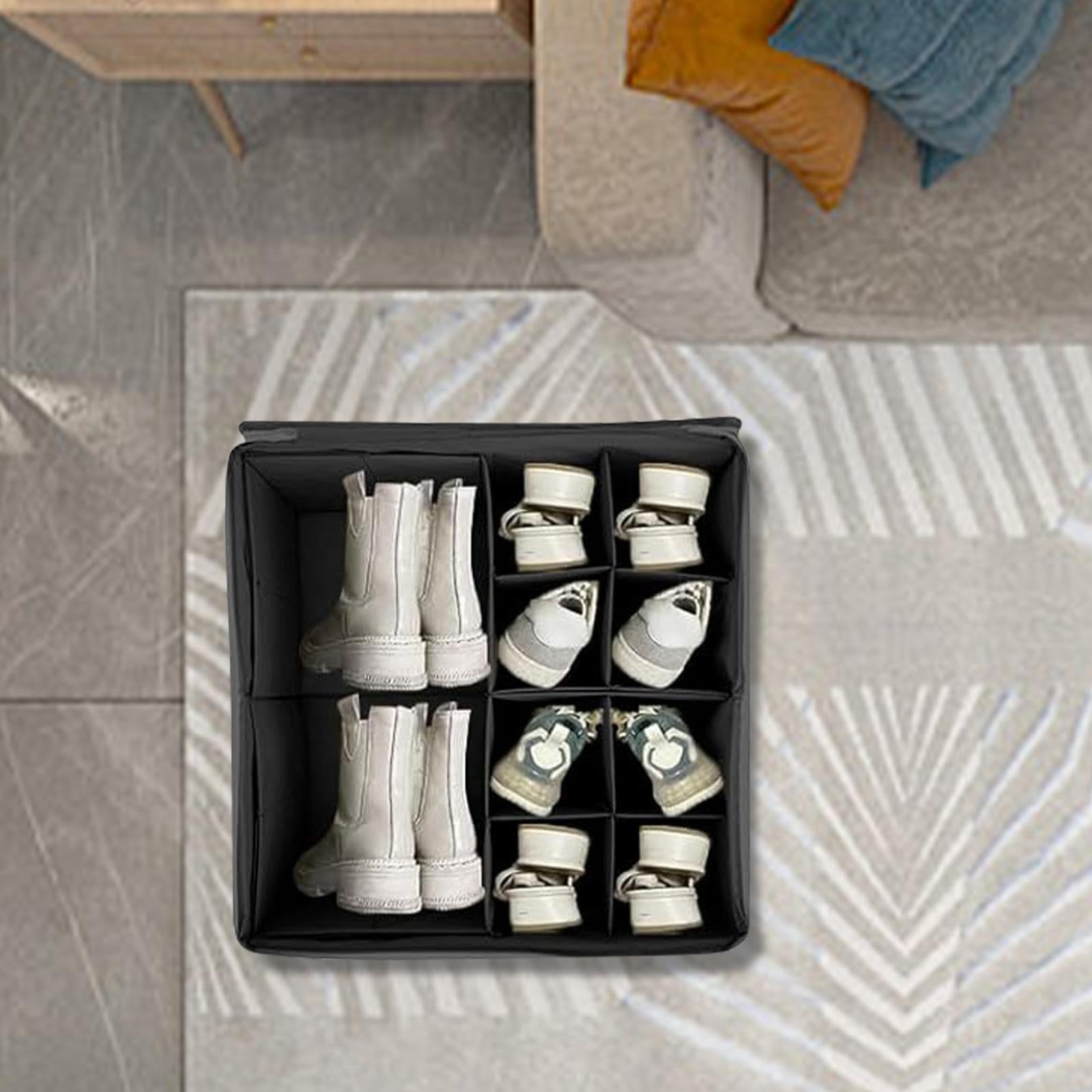 Organizer cubo per scarpe, divisore regolabile per scarpe, contenitore | portatile per la casa, contenitore portaoggetti ad alta capacità per lavanderia, camera da , soggiorno, ingresso, 44 x 4