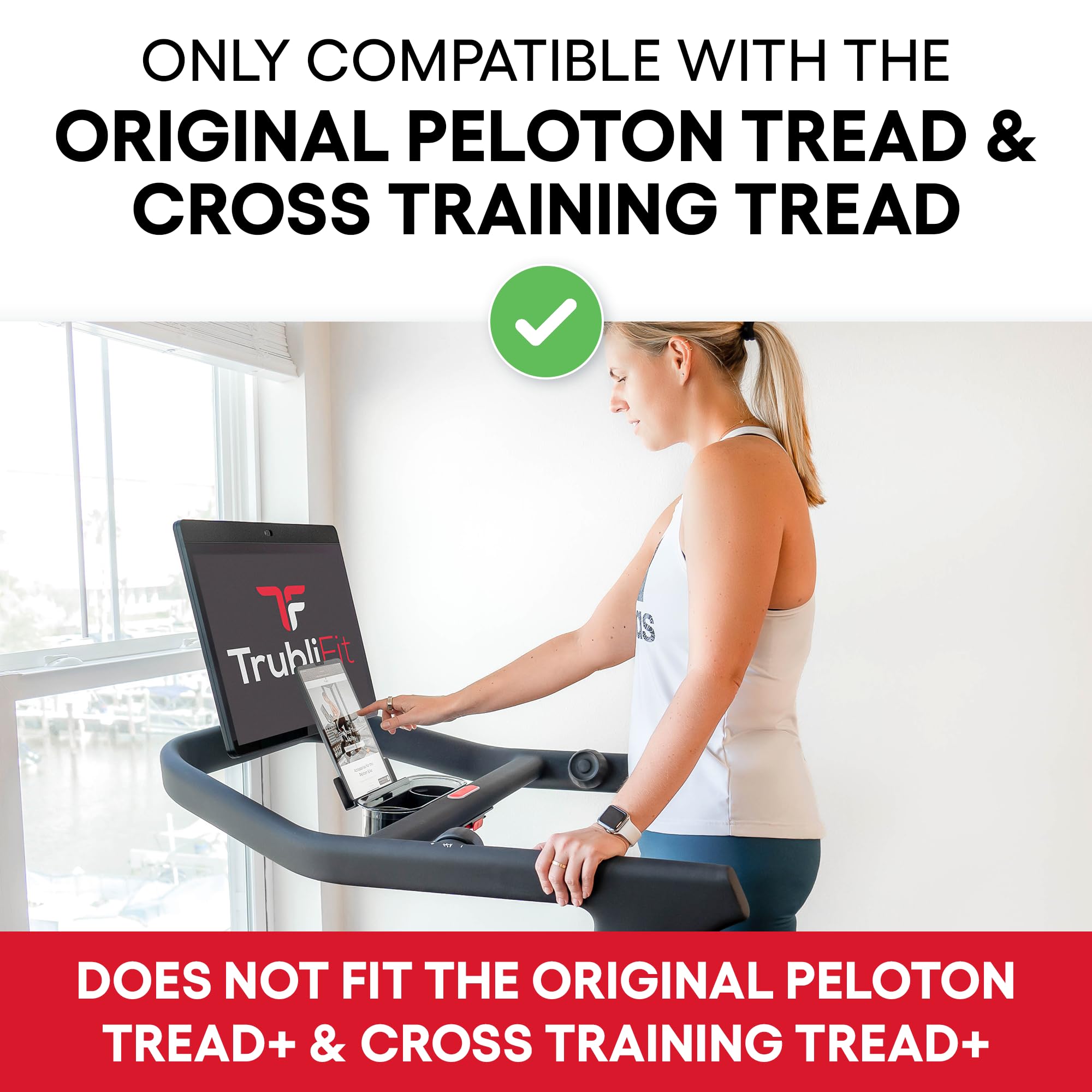 TrubliFit iPad & Tablet Halterung für Peloton Tread, Streaming Laufbandhalterung | iPad Tablet Halterung für Peloton Tread, Streaming Halterung für iPad und Tablets, Zubehör für Peloton Tread