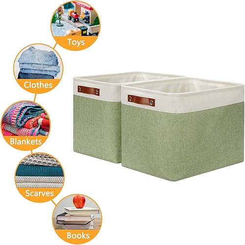 Vista 158 de DULLEMELO Canastas de almacenamiento pequeñas de 15 x 6 x 5.5 pulgadas, contenedores de almacenamiento de tela para tanque de inodoro