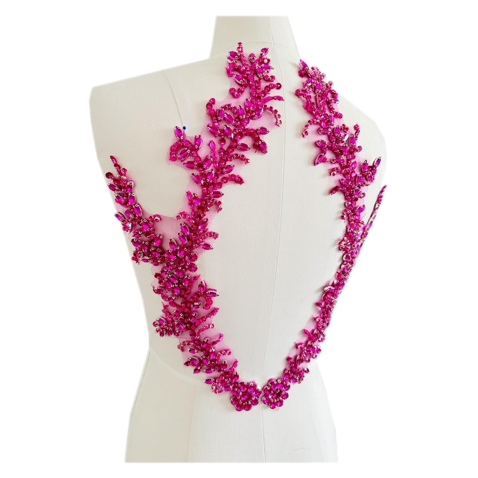 Koronkowe naszywki haftowane, Koralikowa, cekinowa, koronkowa aplikacja Rhinestone wielokolorowa do sukienki