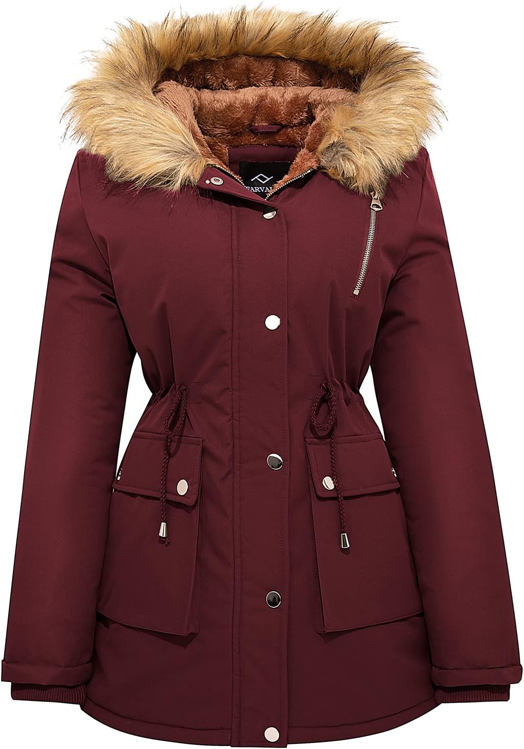 FARVALUE Womens Water-repellent Winter Coat Thicken Puffer Jacket Warm FLeece Lined Parka with Fur Hood
