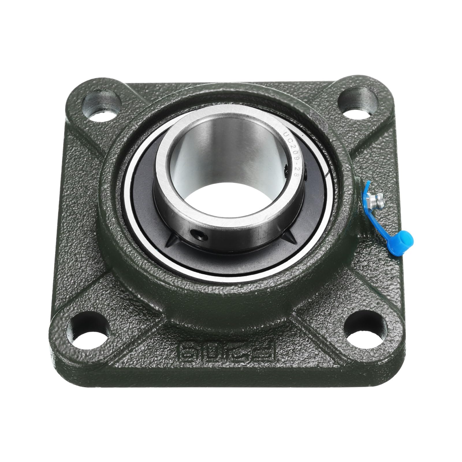 2pz UCF209-28 Cuscinetti a Blocchetto Cuscino con Foro 1 3/4 Pollici Autoallineanti, Cuscinetti Acciaio Cromato Montati Flangia Quadrata con Base Ghisa Solida