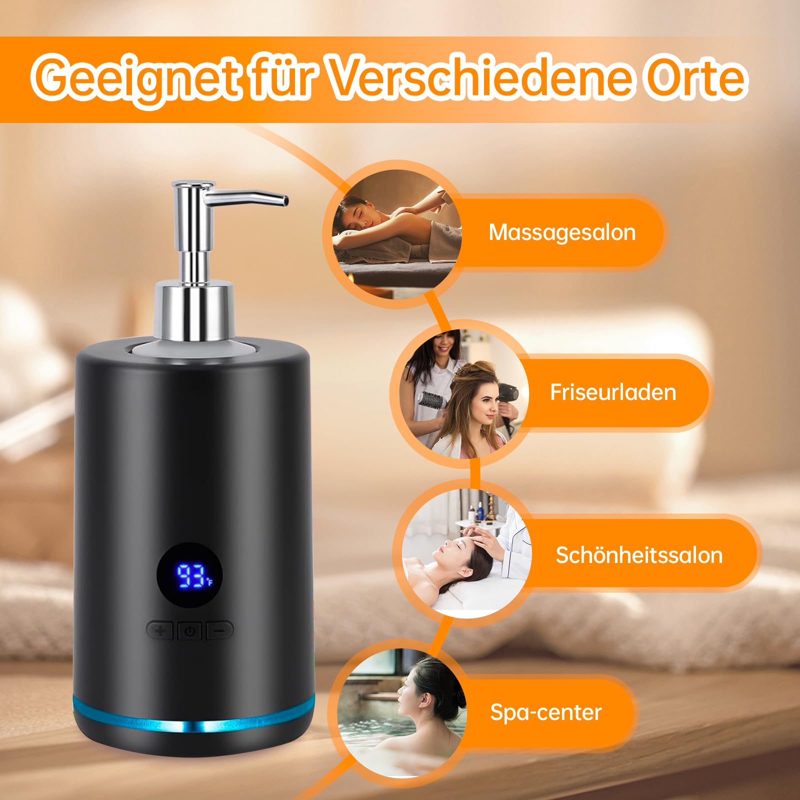 Chauffe Huile De Massage, 250 Ml électrique Chauffe Huile Pour Massage Avec 2 Bouteilles, Réchauffeur D'huile De Massage Température Réglable Chauffe Huile Pour Spa Salon Et Usage Domestique (Noir)