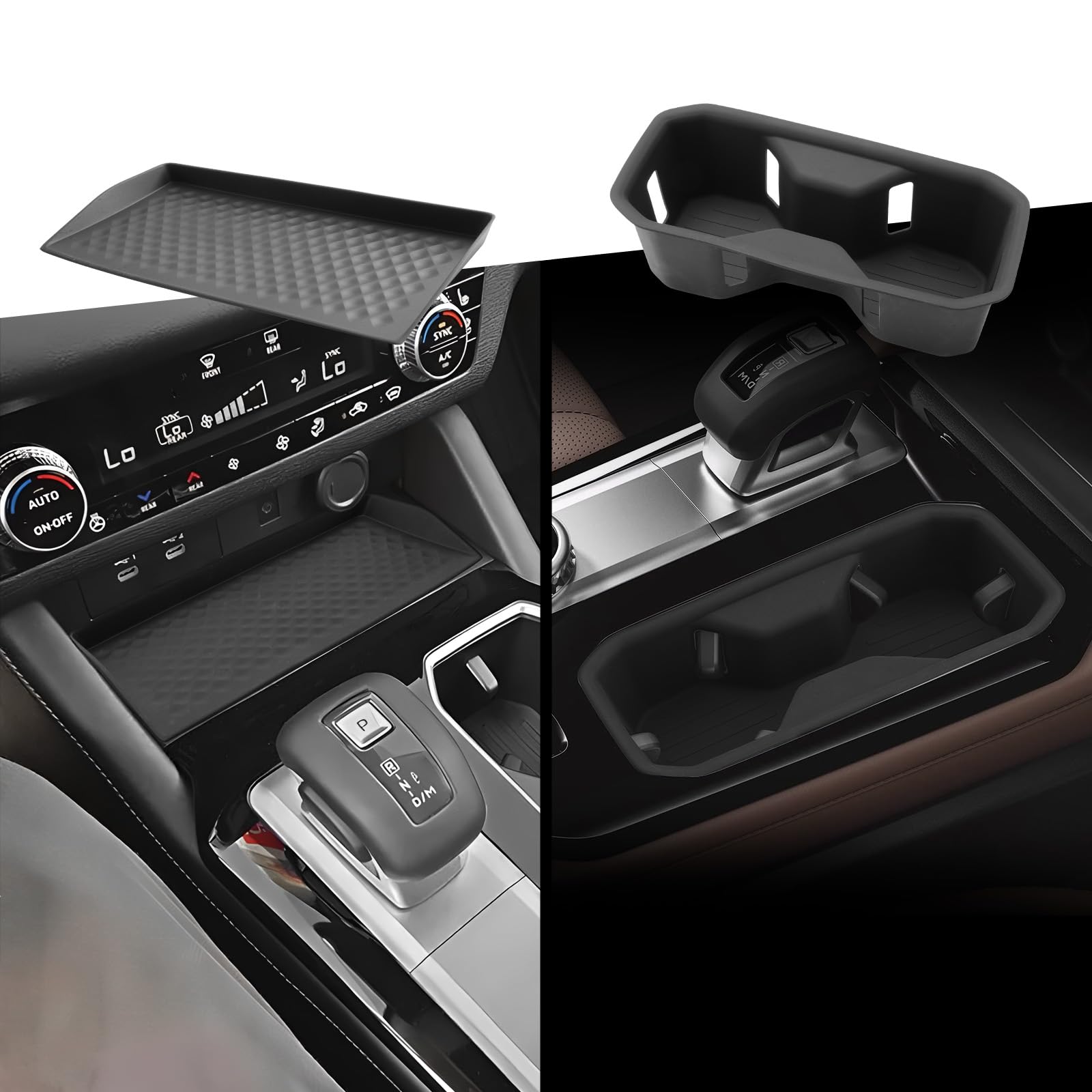 CDEFG 2PCS for 2025 2026 Mitsubishi Outlander Center Console Cup Holder Organizer Insert TPE &amp; Center Console Wireless Charing Pad Silicone Mat Accessories-FIT Fuel-Powered