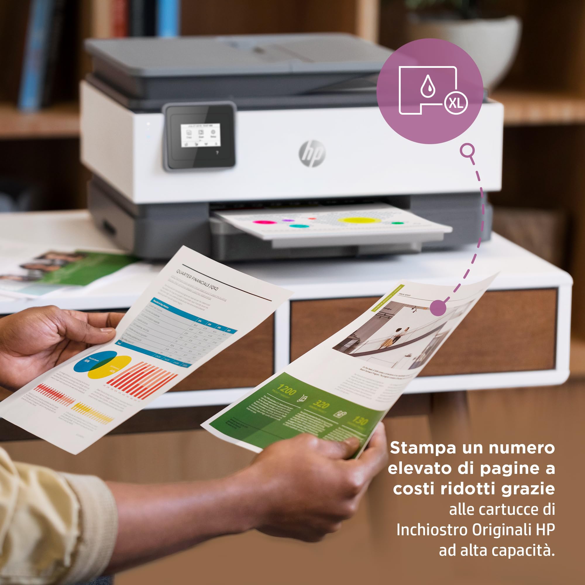 HP OfficeJet Pro 8022e 229W7B, Stampante Multifunzione a Getto d'Inchiostro A4 a Colori, Fronte e Retro Automatico, 29 ppm, Wi-Fi, 6 Mesi di Inchiostro Instant Ink Inclusi, Nera