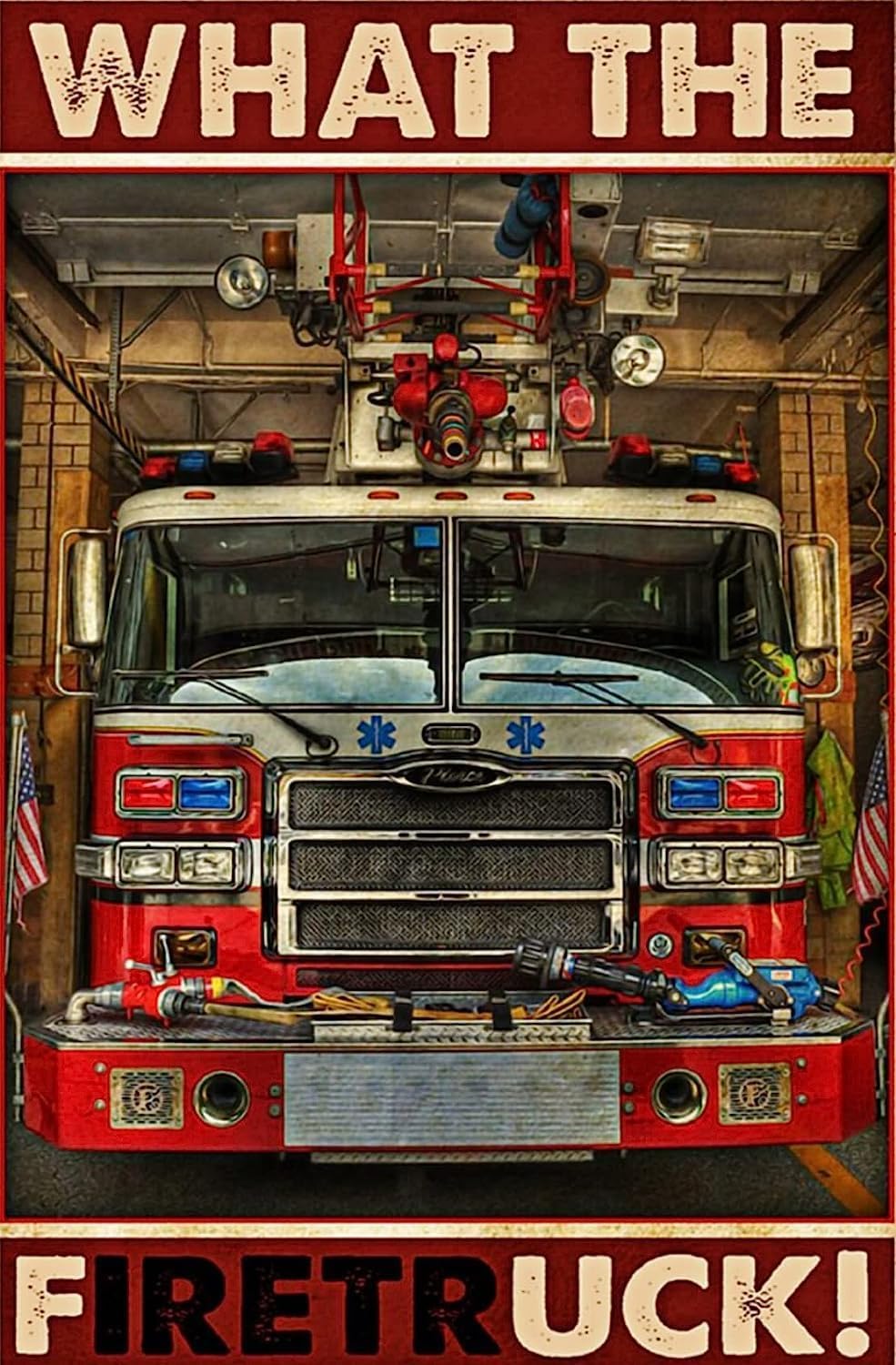1000 Pieces Puzzles for Adults - Fire Truck Fireman Fun Game Props High Difficulty Wooden Jigsaw Puzzle - Family Entertainment Leisure Fun Interactive, Relaxing Holiday Puzzles